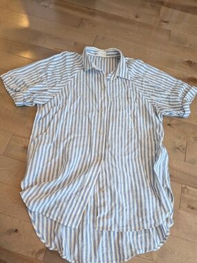 Wilfred Free Stripe Short-Sleeve Button-Up Shirt